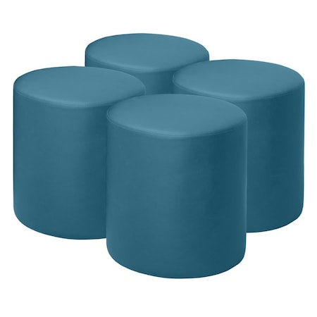Regency Logan Round Vinyl Ottoman (Set of 4)- Peacock Teal N6262PT4PK